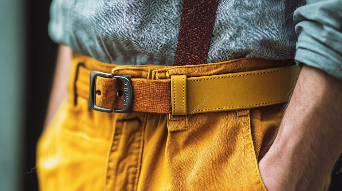 男士复古风皮带特写