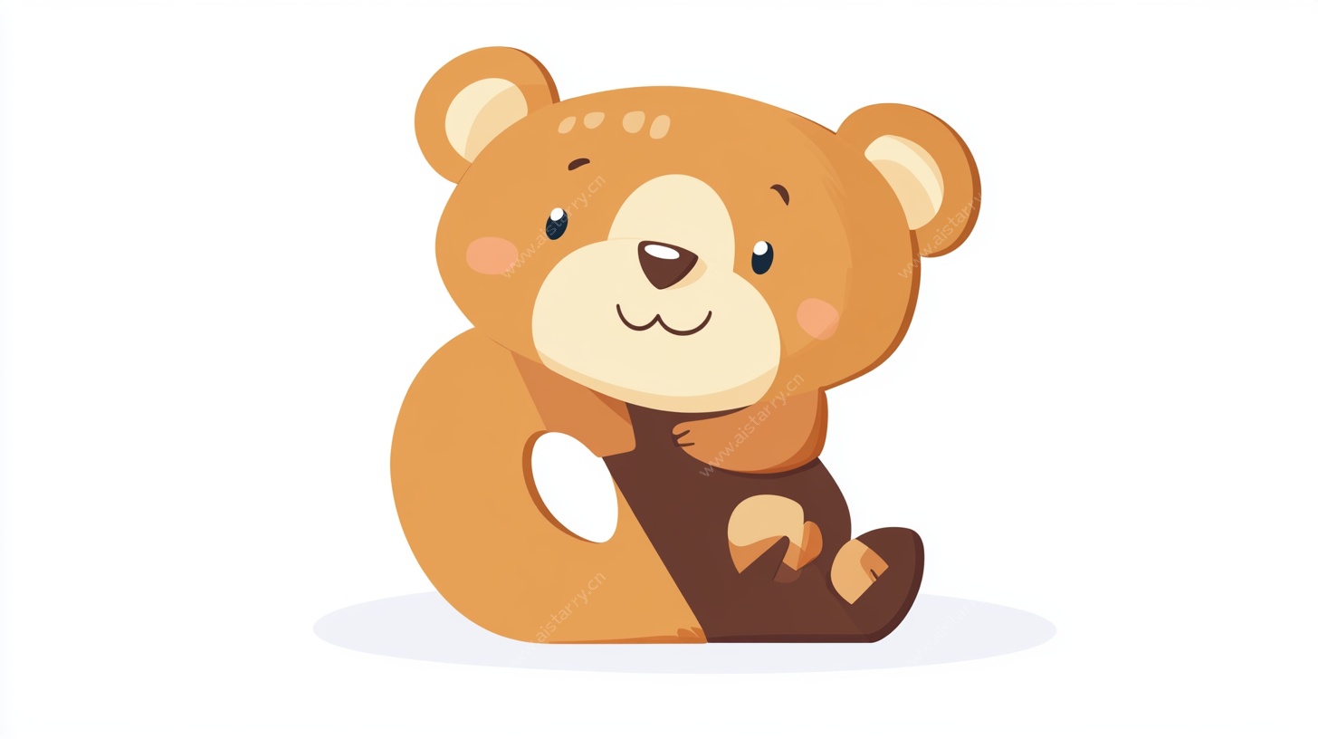 可爱小熊卡通形象插画