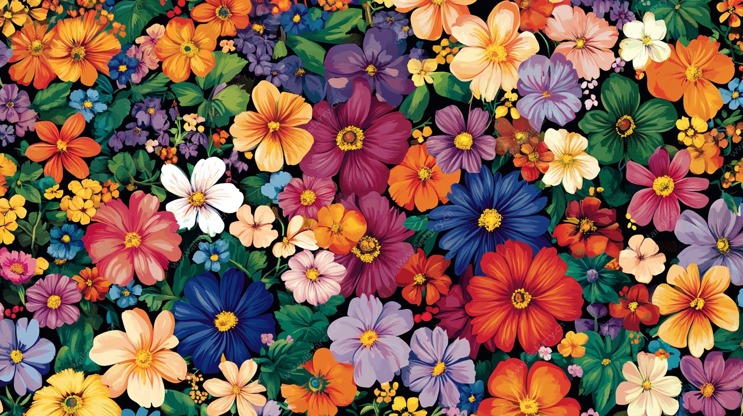 缤纷花卉图案背景