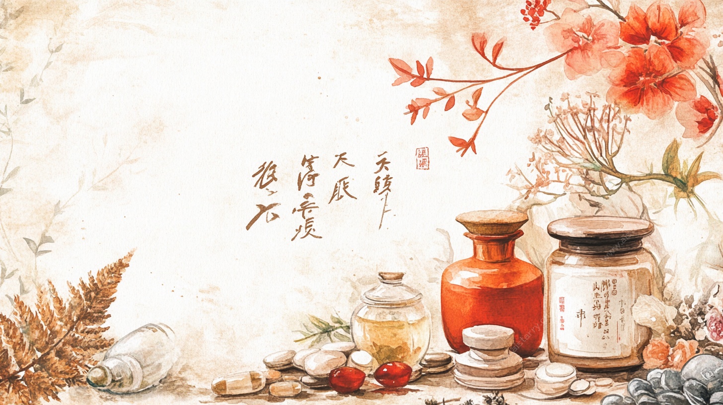 古风中药养生场景插画