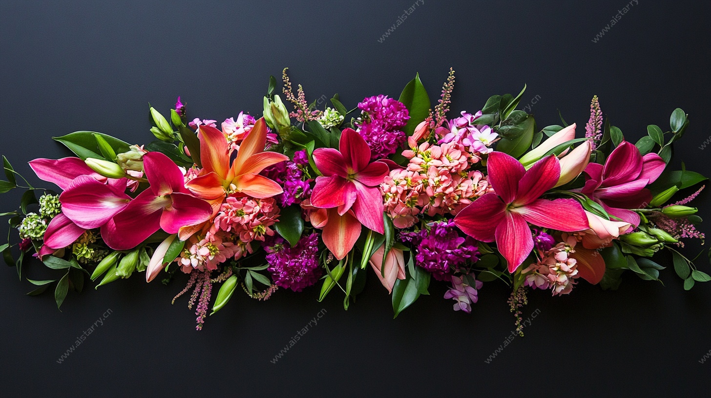 多彩花卉组合装饰