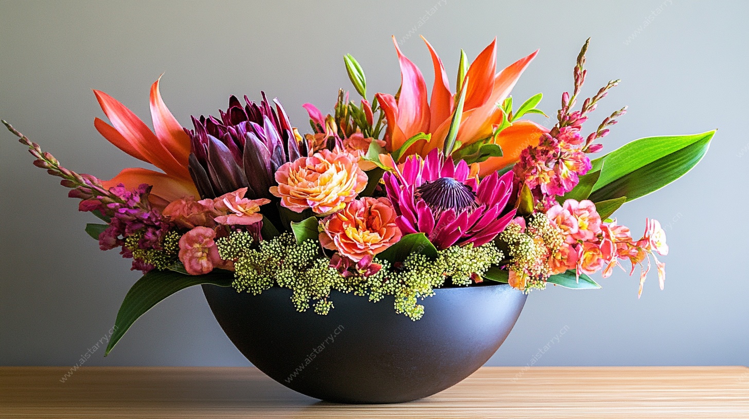 多彩花卉盆栽装饰艺术