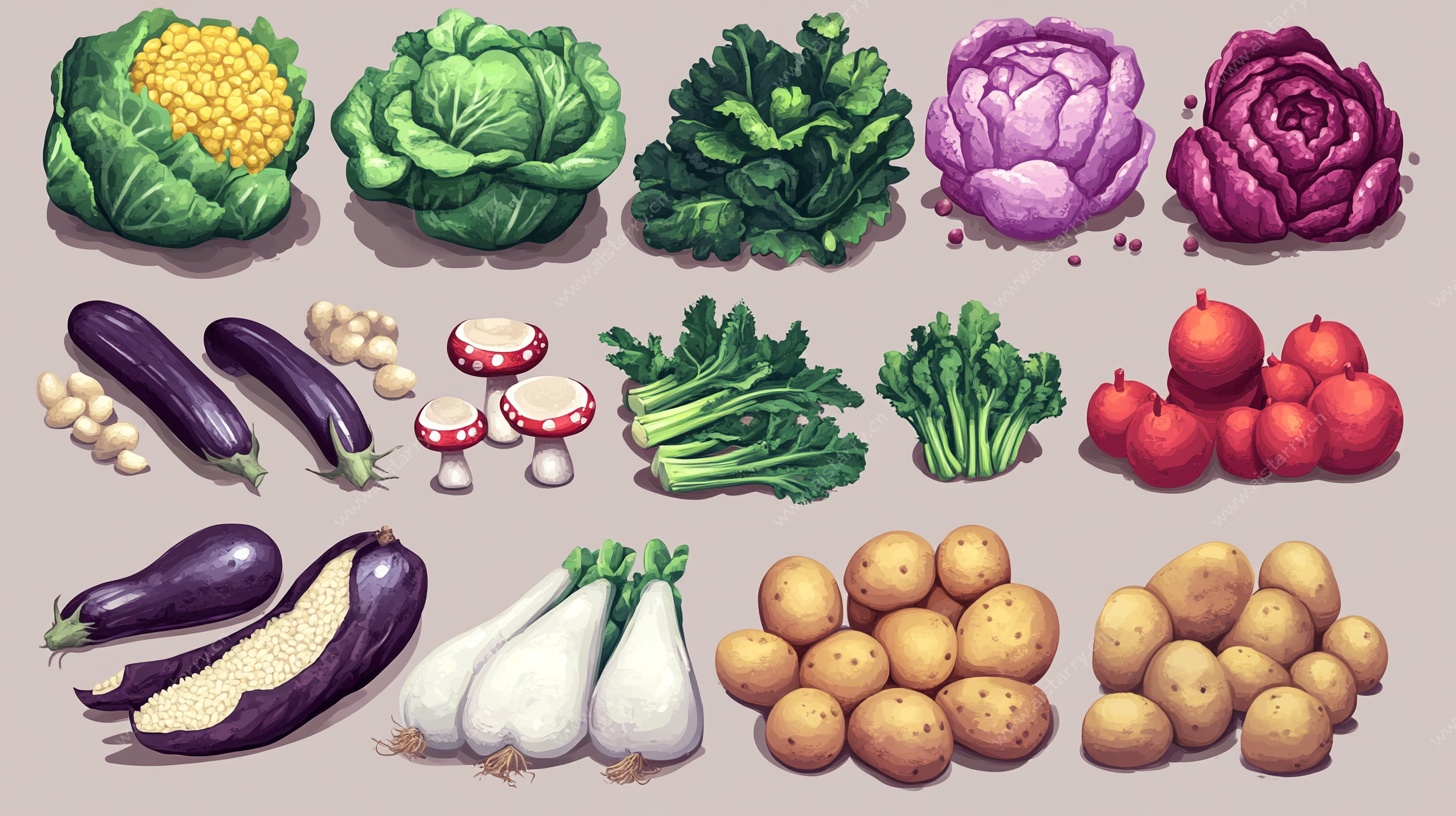 多彩蔬菜插画