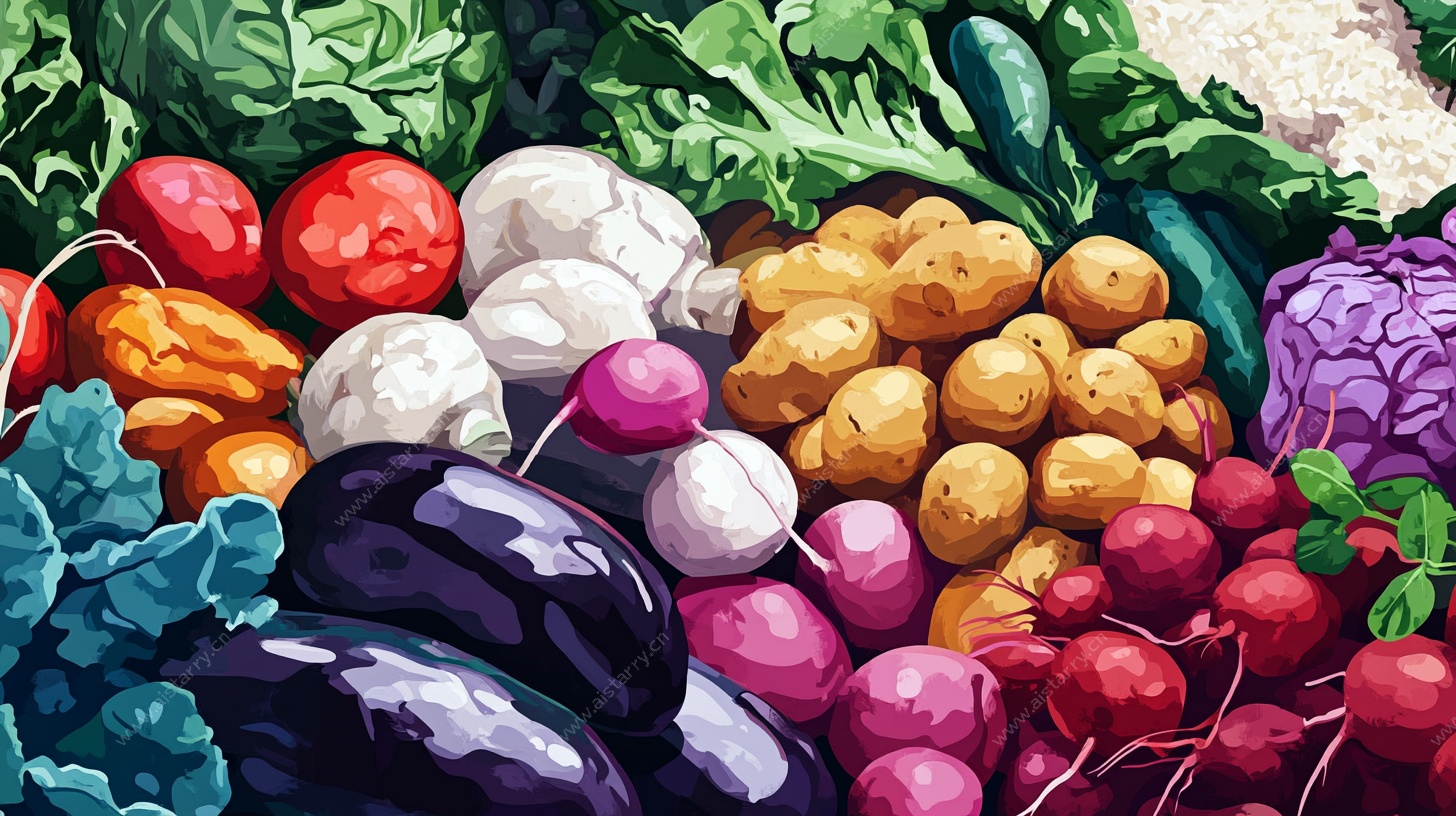 多彩缤纷的新鲜蔬菜集合