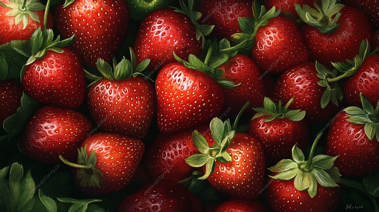 新鲜草莓堆叠图