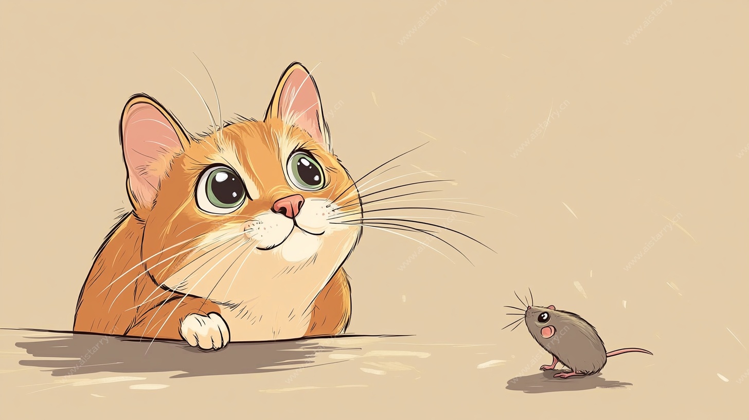 猫咪与老鼠的趣味对视