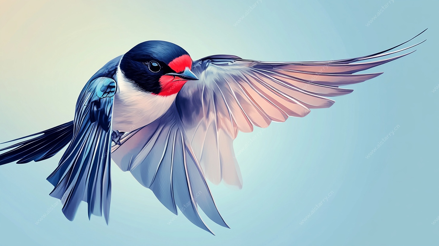 飞翔的彩色燕子