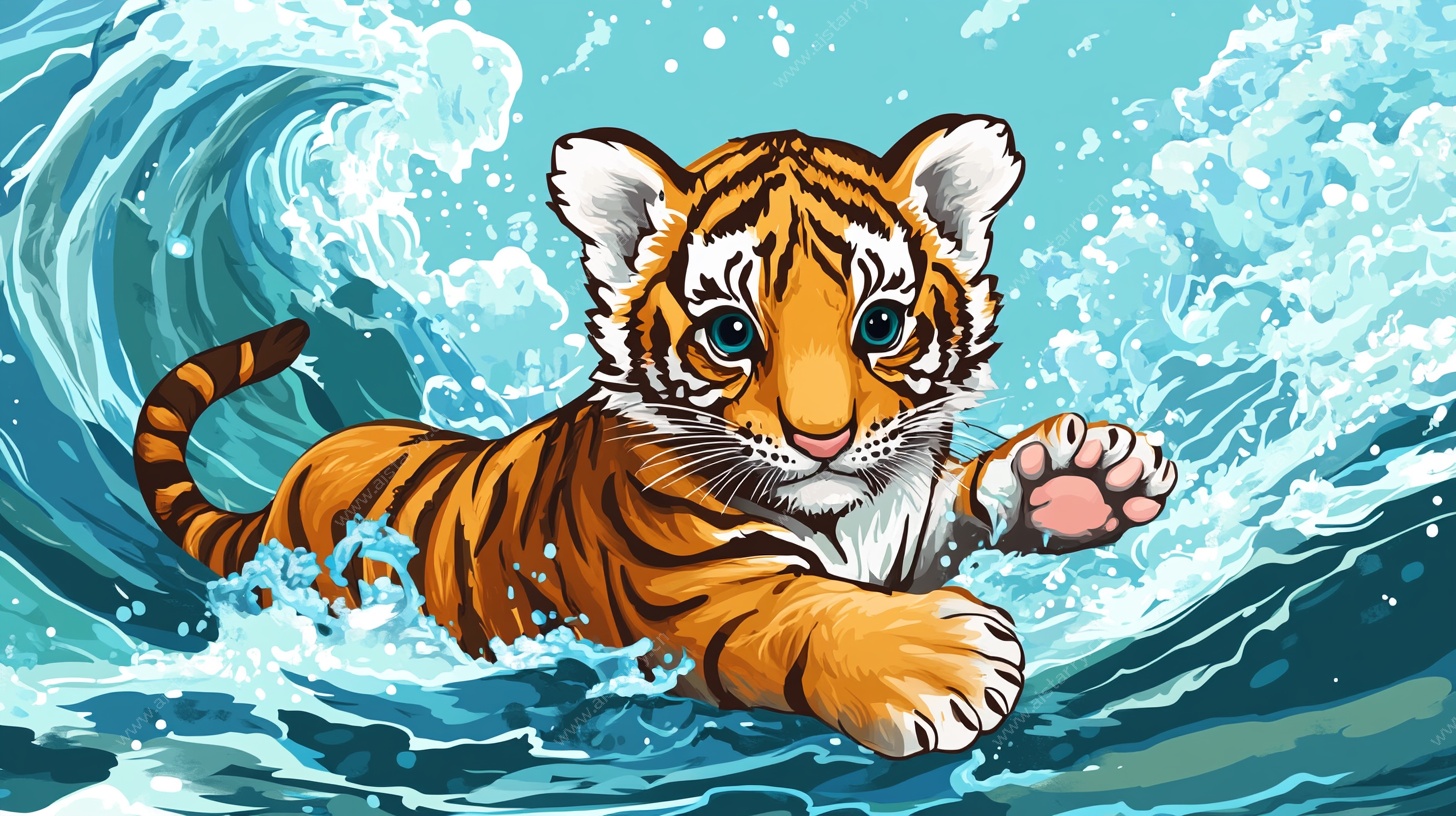 小老虎踏浪前行