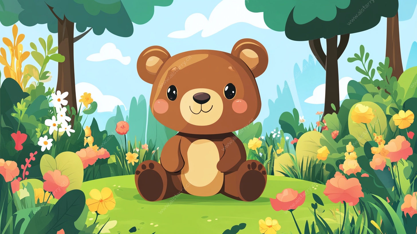 森林中的可爱小熊