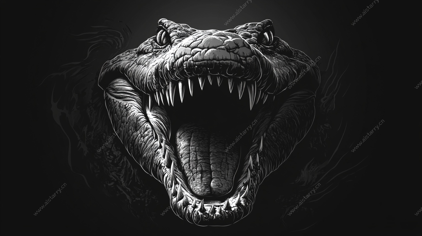 咆哮的巨蟒头部特写