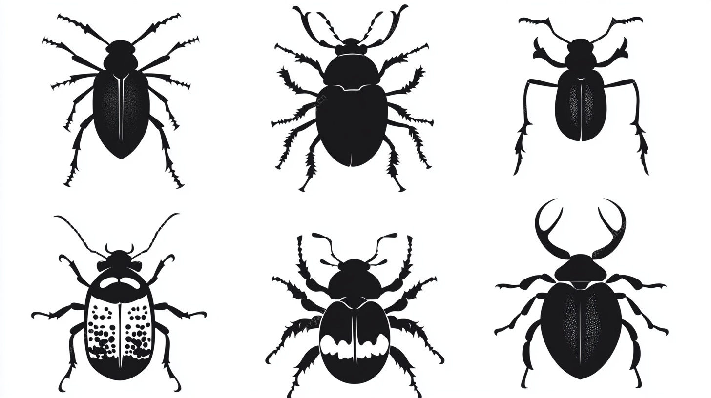 六种甲虫图标集