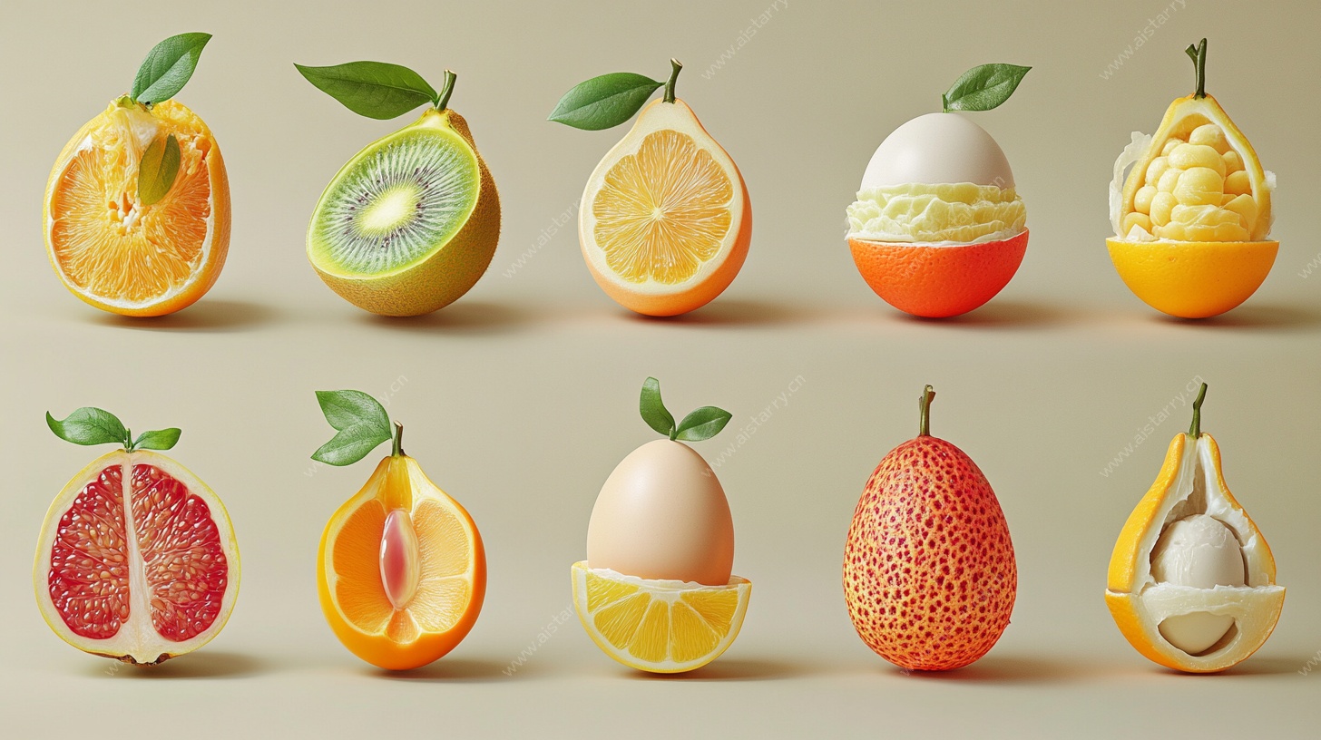 奇特水果创意组合展示图