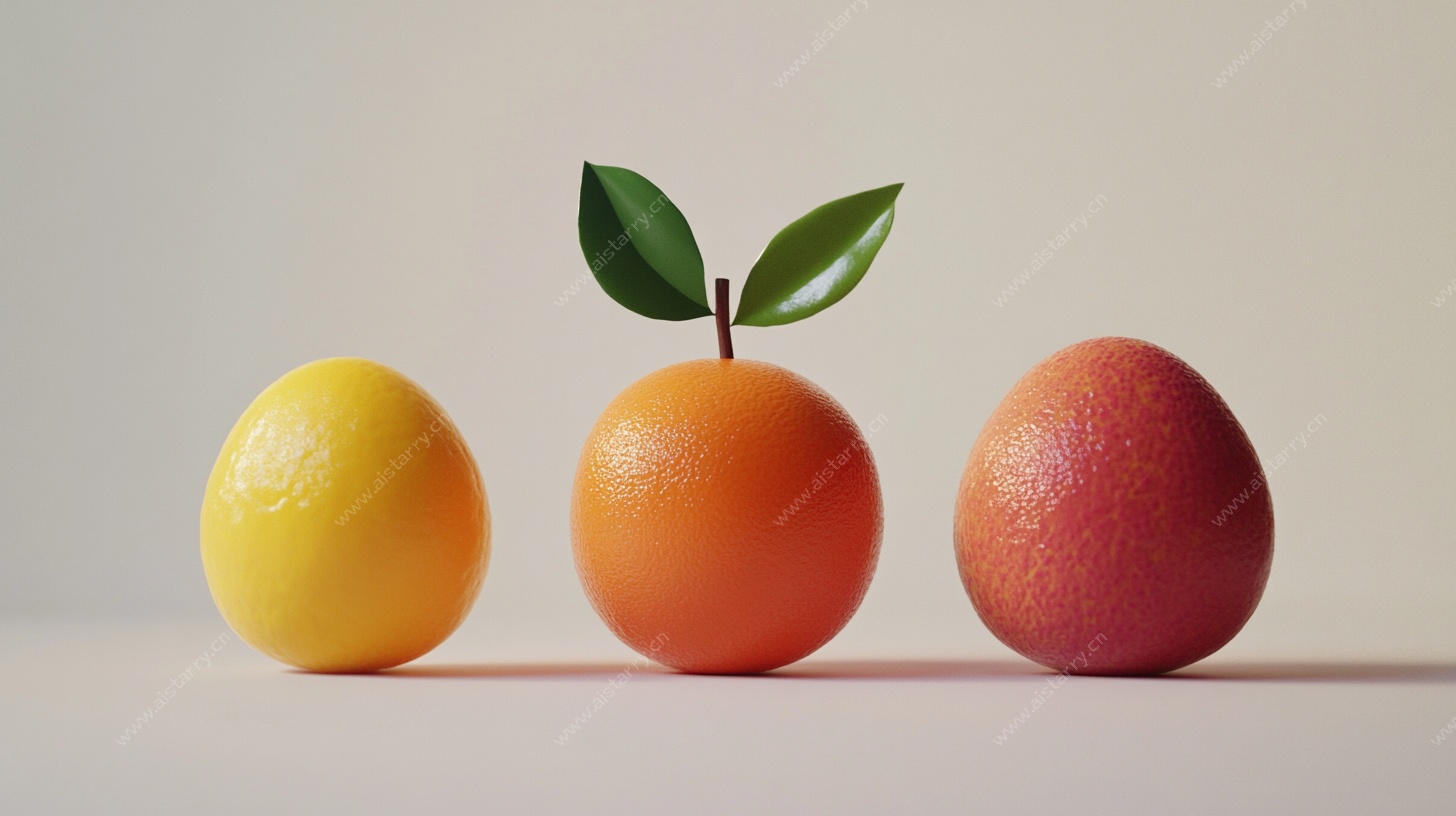 三个鲜果摆拍图