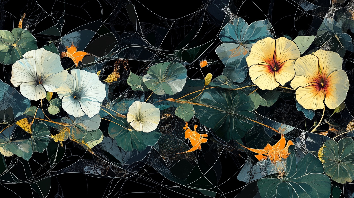 花卉藤蔓装饰画背景图