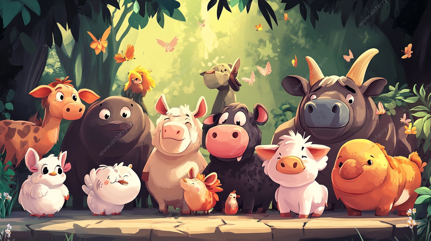 森林中的可爱动物大集合