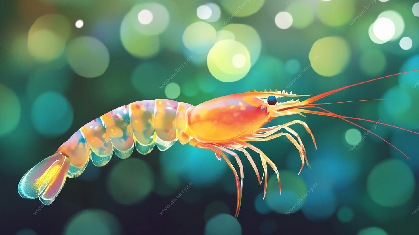 梦幻多彩虾插画