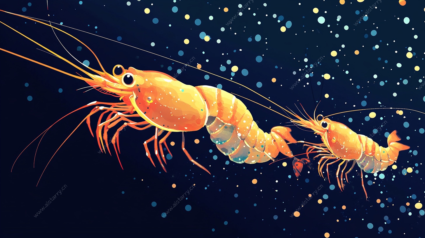 深海双虾游弋图