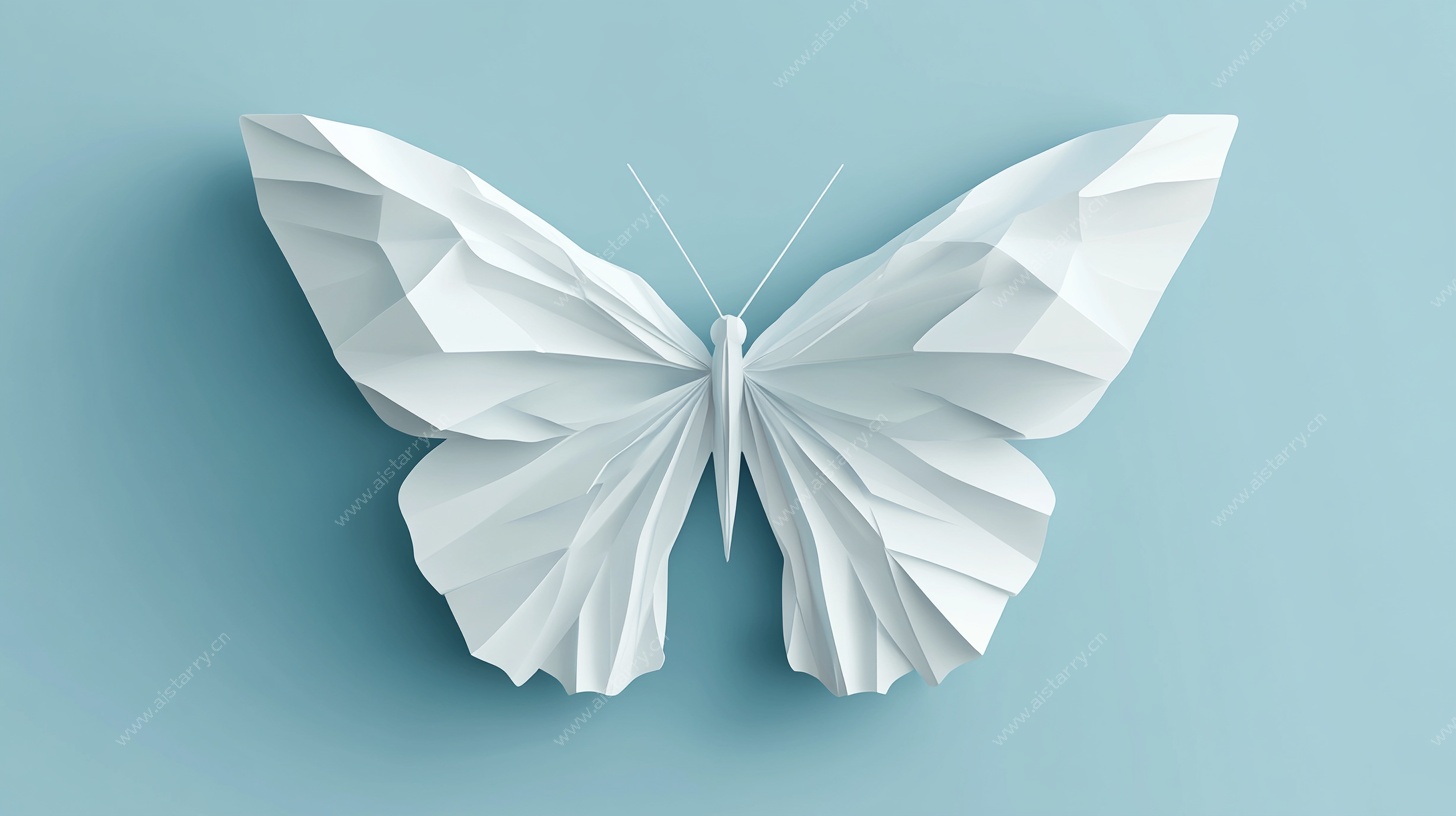 白色折纸蝴蝶 清新风