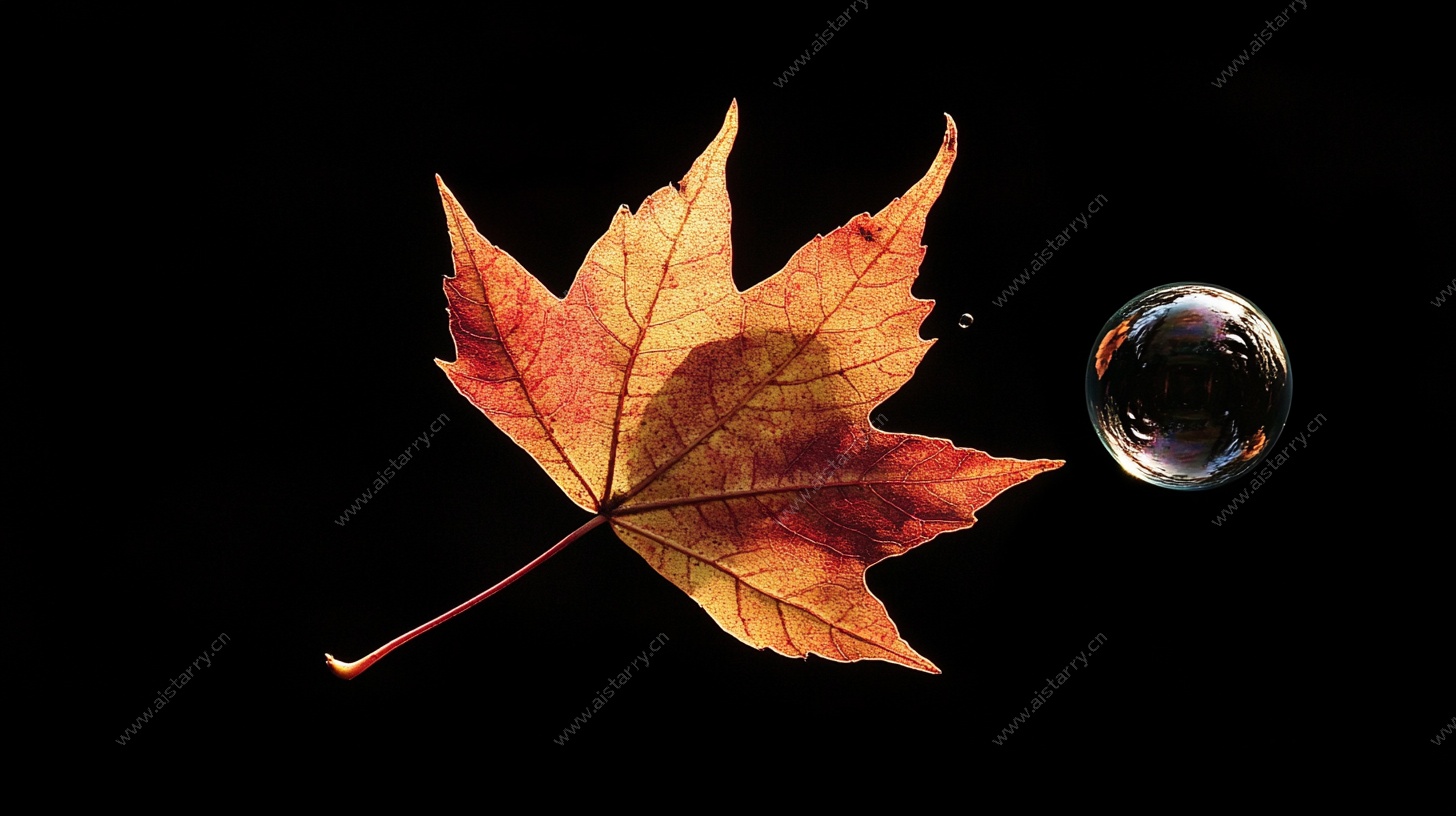 枫叶与泡泡的梦幻组合
