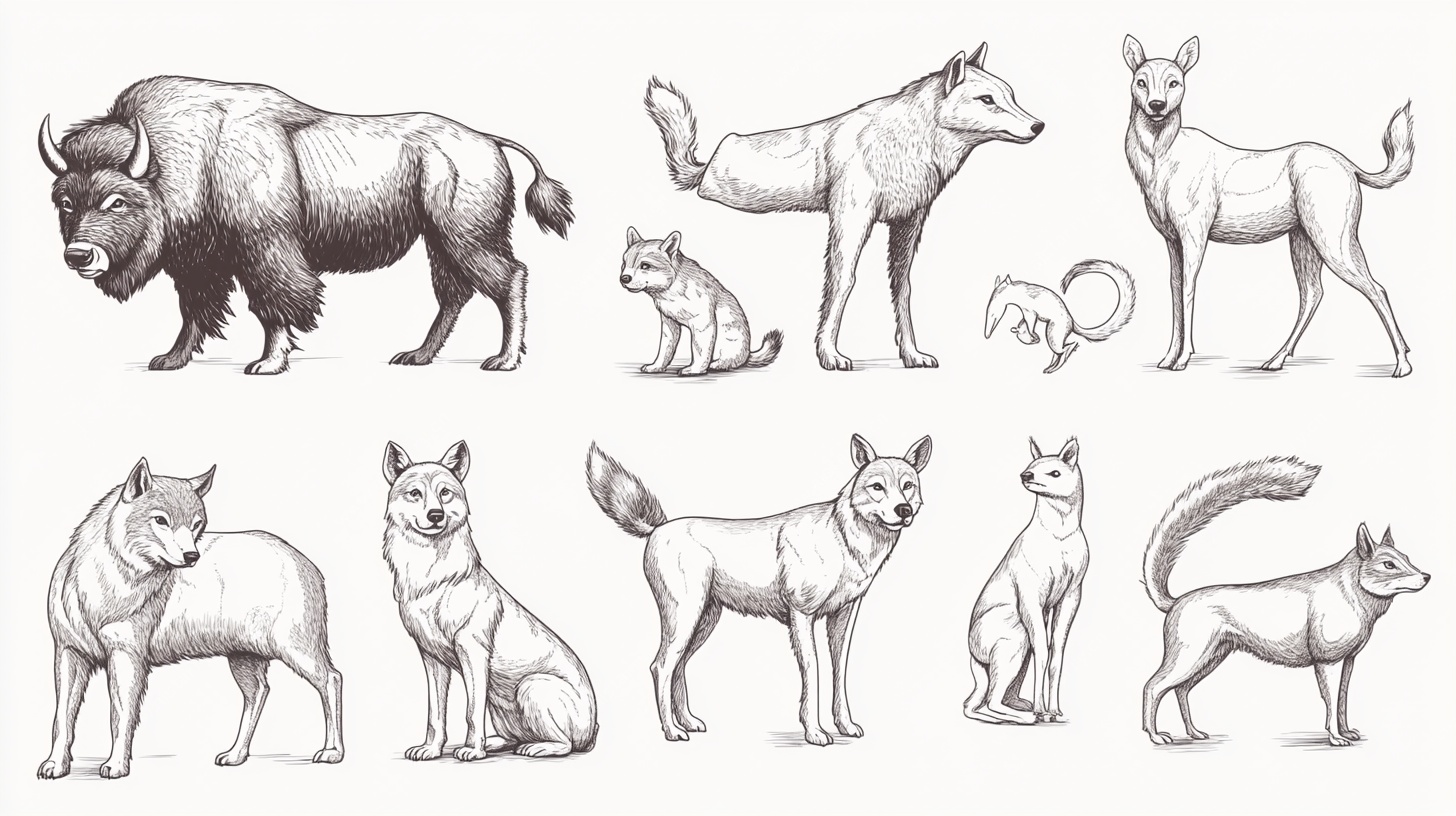 野生动物素描集合
