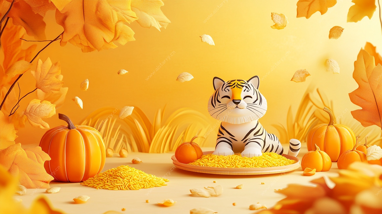 秋日萌虎南瓜场景图