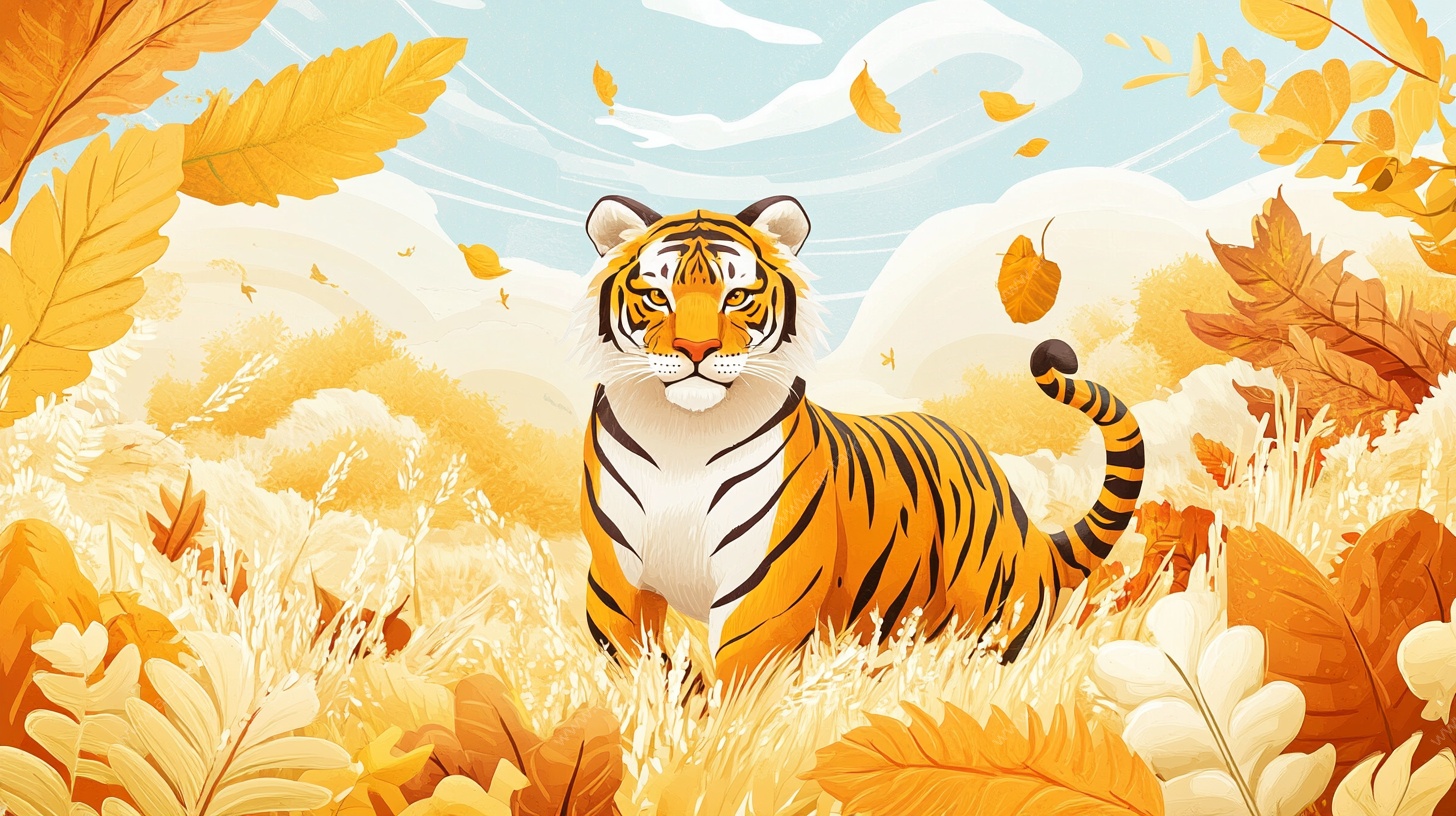 秋日虎影 自然间的王者