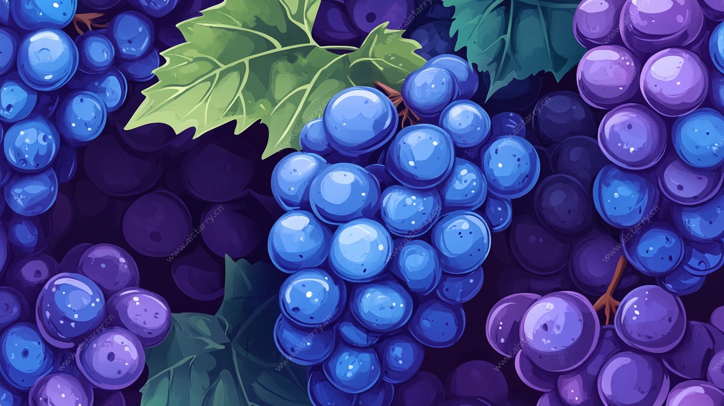 紫葡萄插画