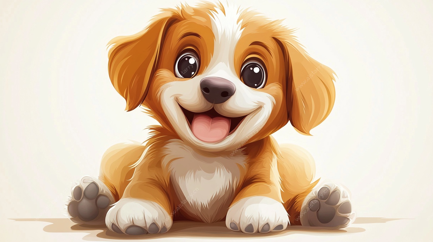 可爱萌趣小狗插画