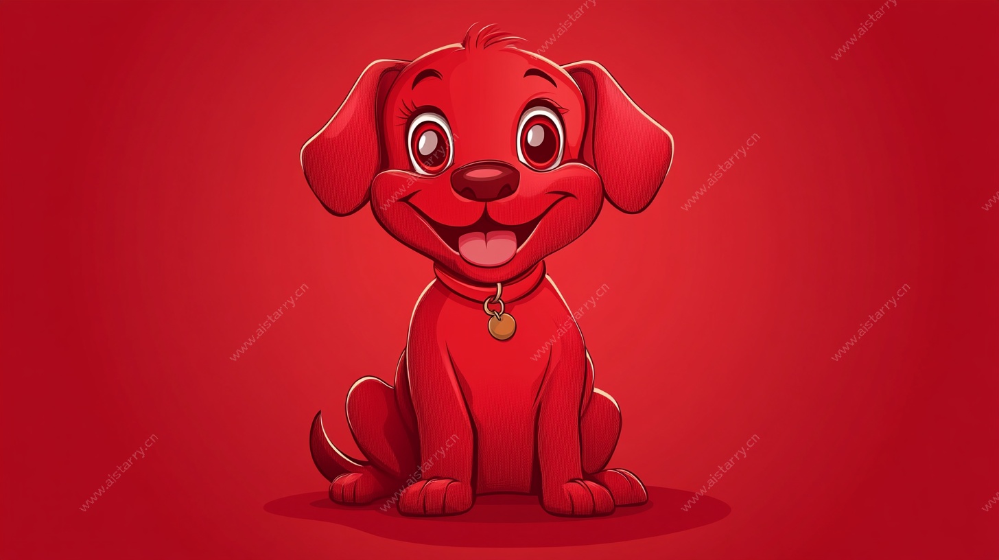 红色卡通小狗形象