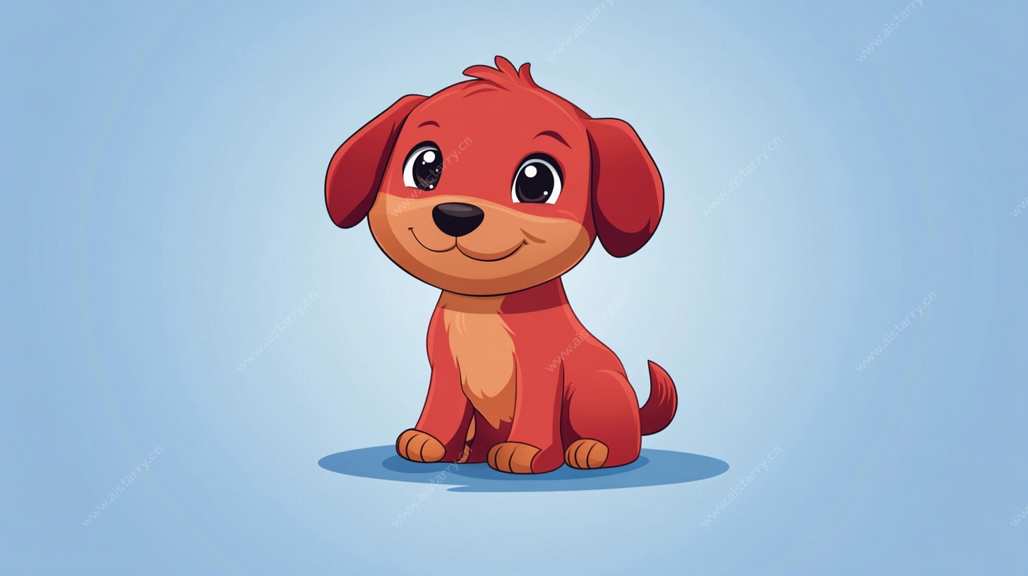 可爱红小狗卡通形象
