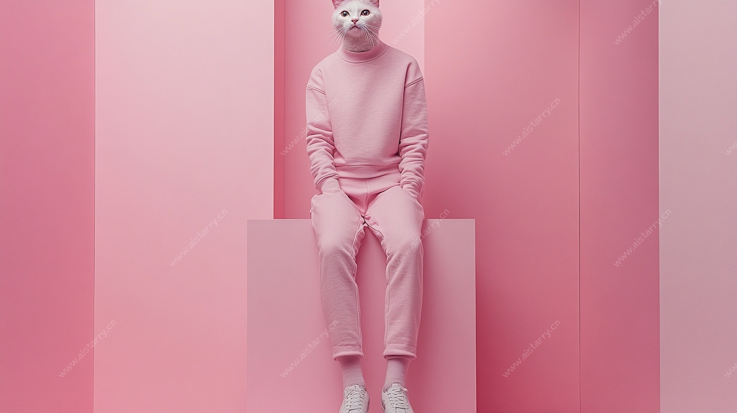 粉色空间中的面具人