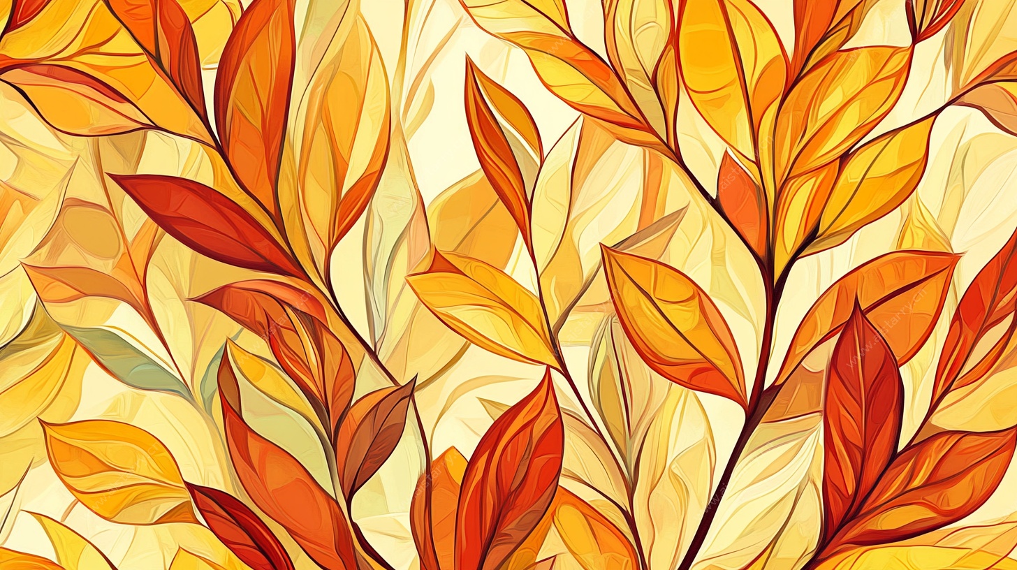 秋日斑斓叶片图案背景