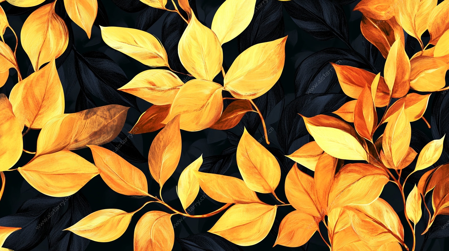 金黄树叶装饰图案
