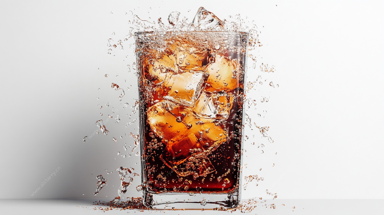 冰可乐溅起清凉水花