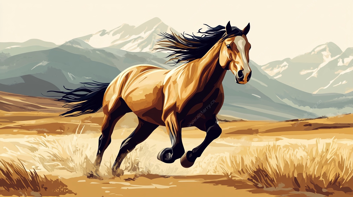 奔腾骏马于旷野