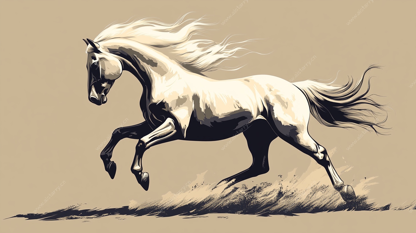 奔腾的白马