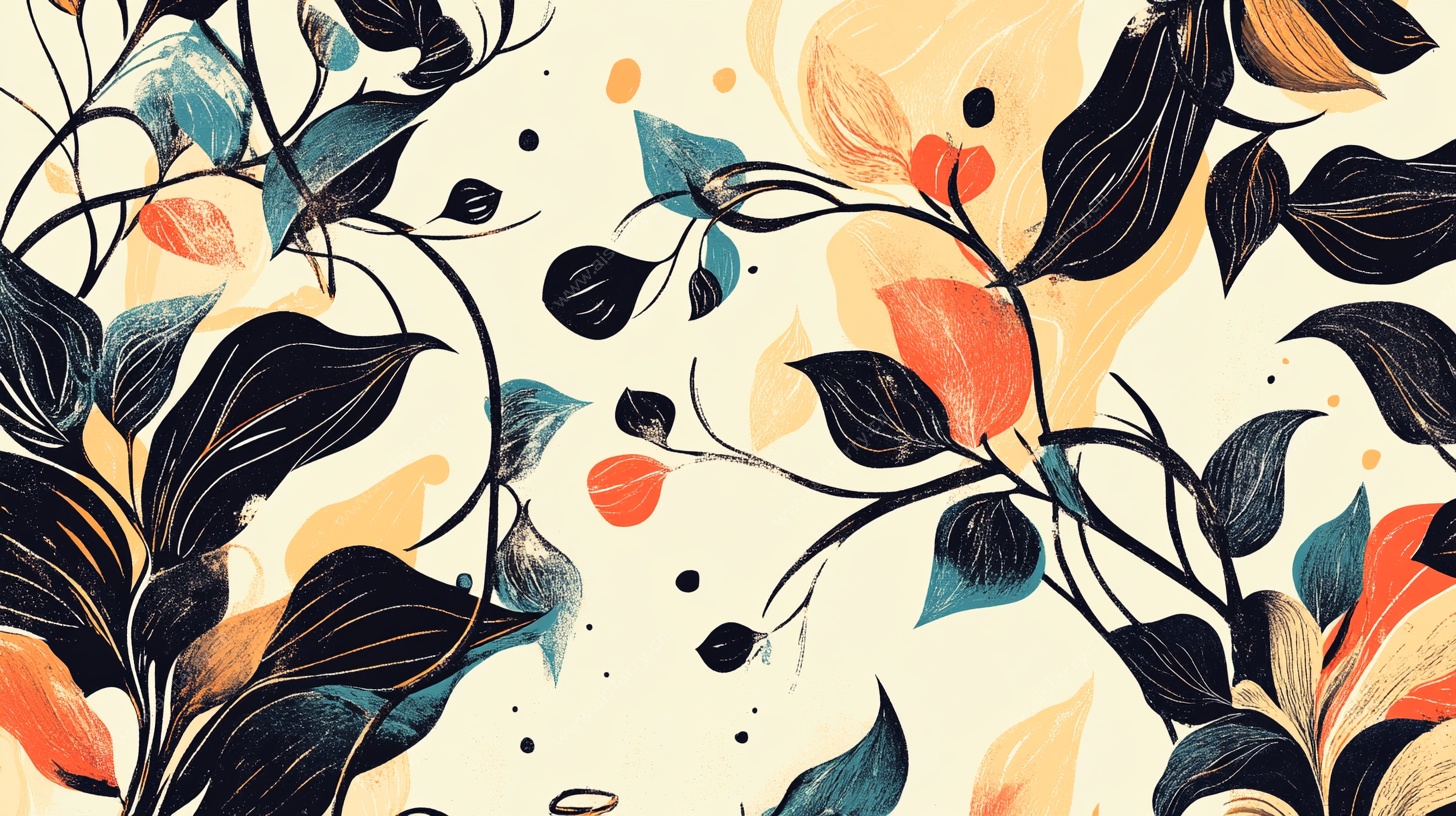 抽象花卉图案背景图
