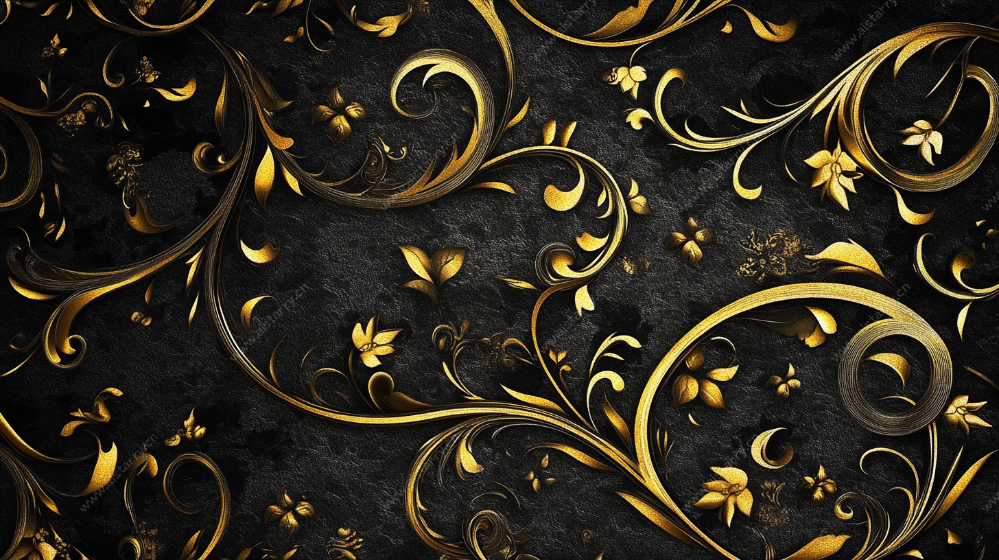黑金花卉纹理背景图案