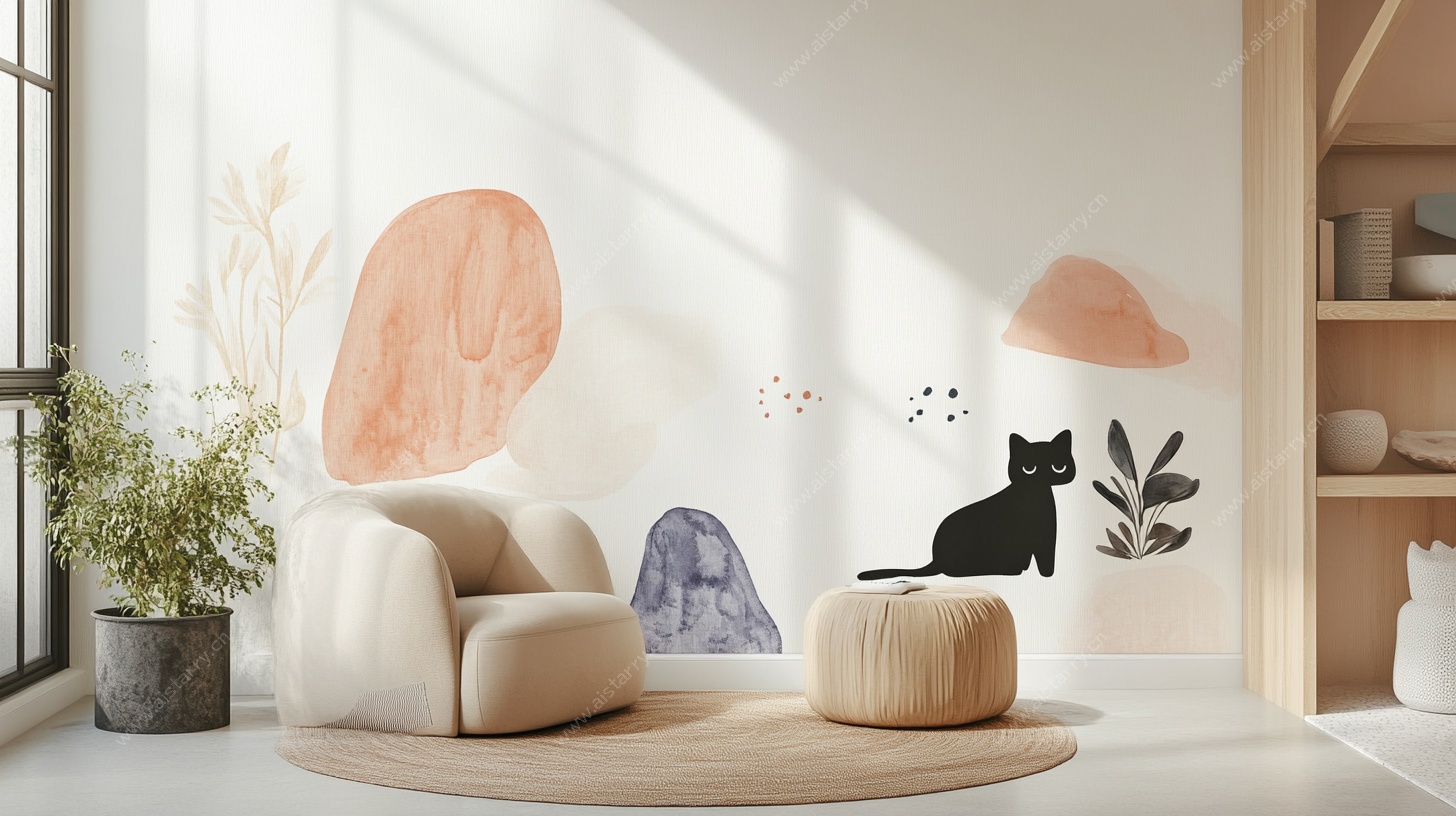 温馨儿童房墙面装饰场景