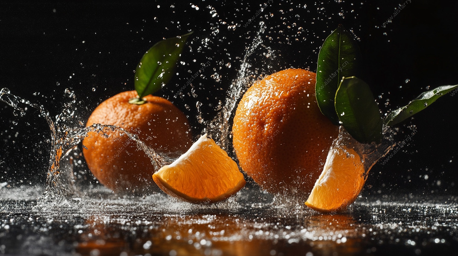 橙子溅水瞬间