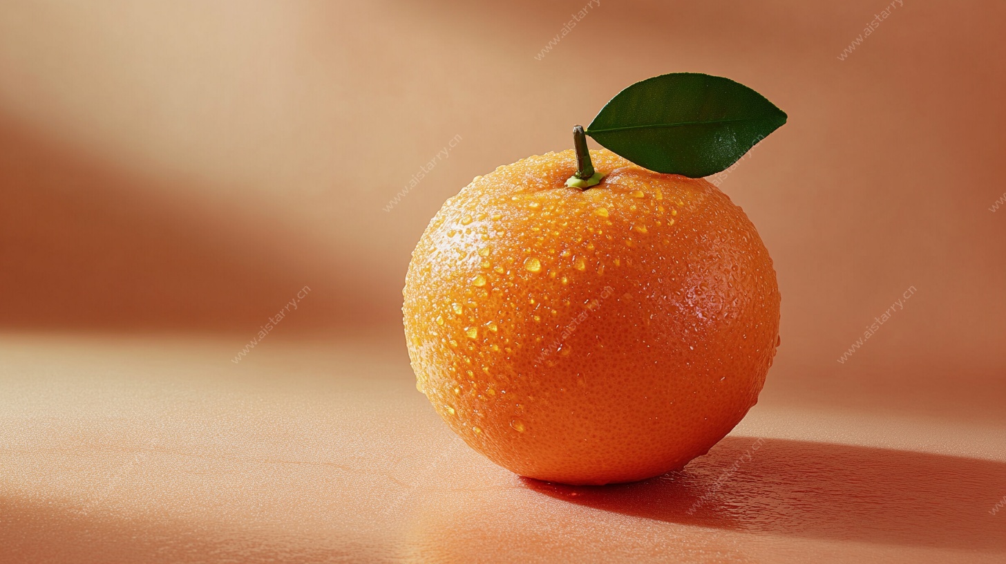 带水珠的新鲜橙子