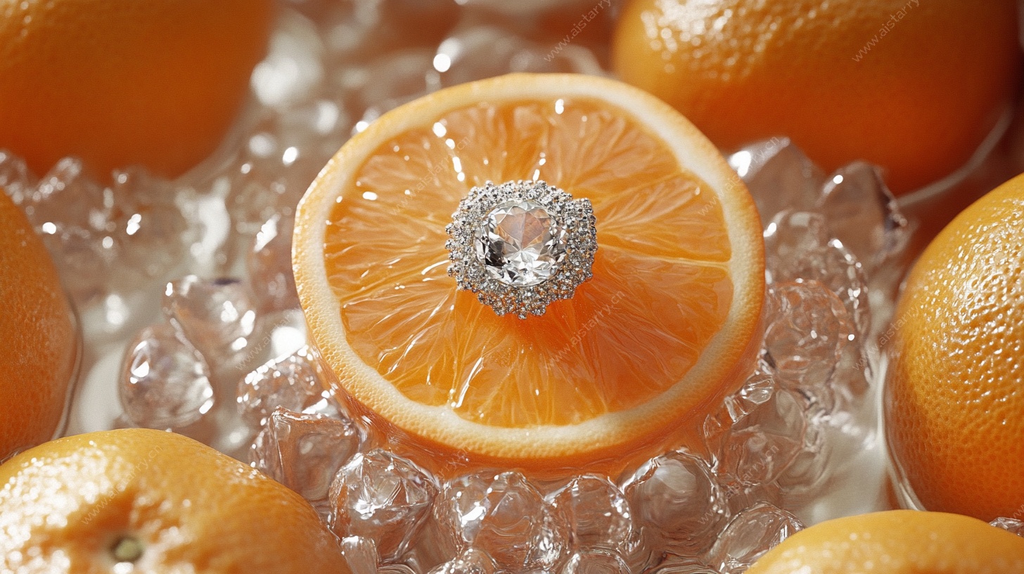 橙瓣上的璀璨钻石