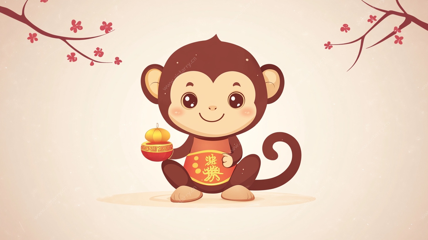 可爱小猴贺岁图