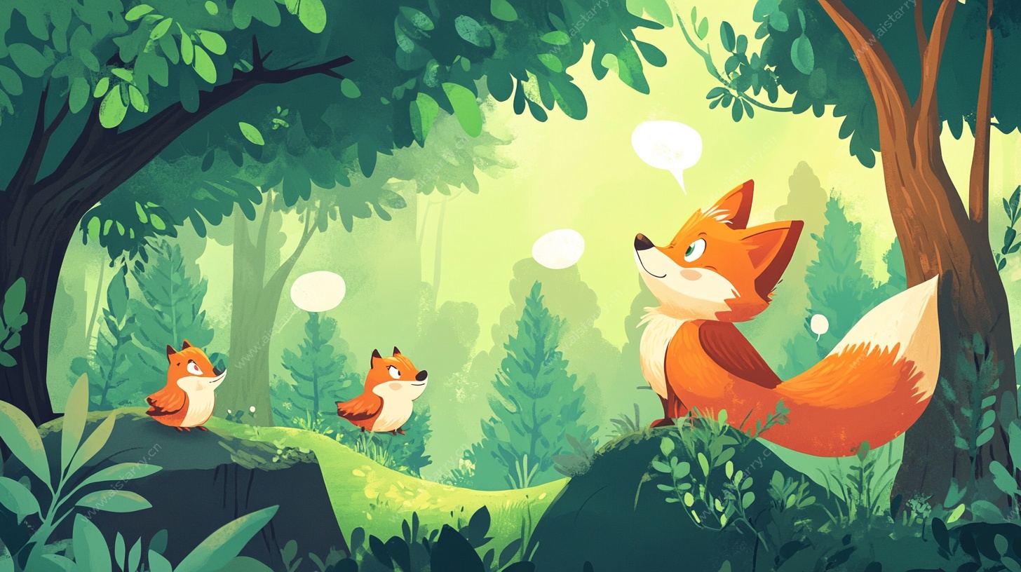 森林中的狐狸一家