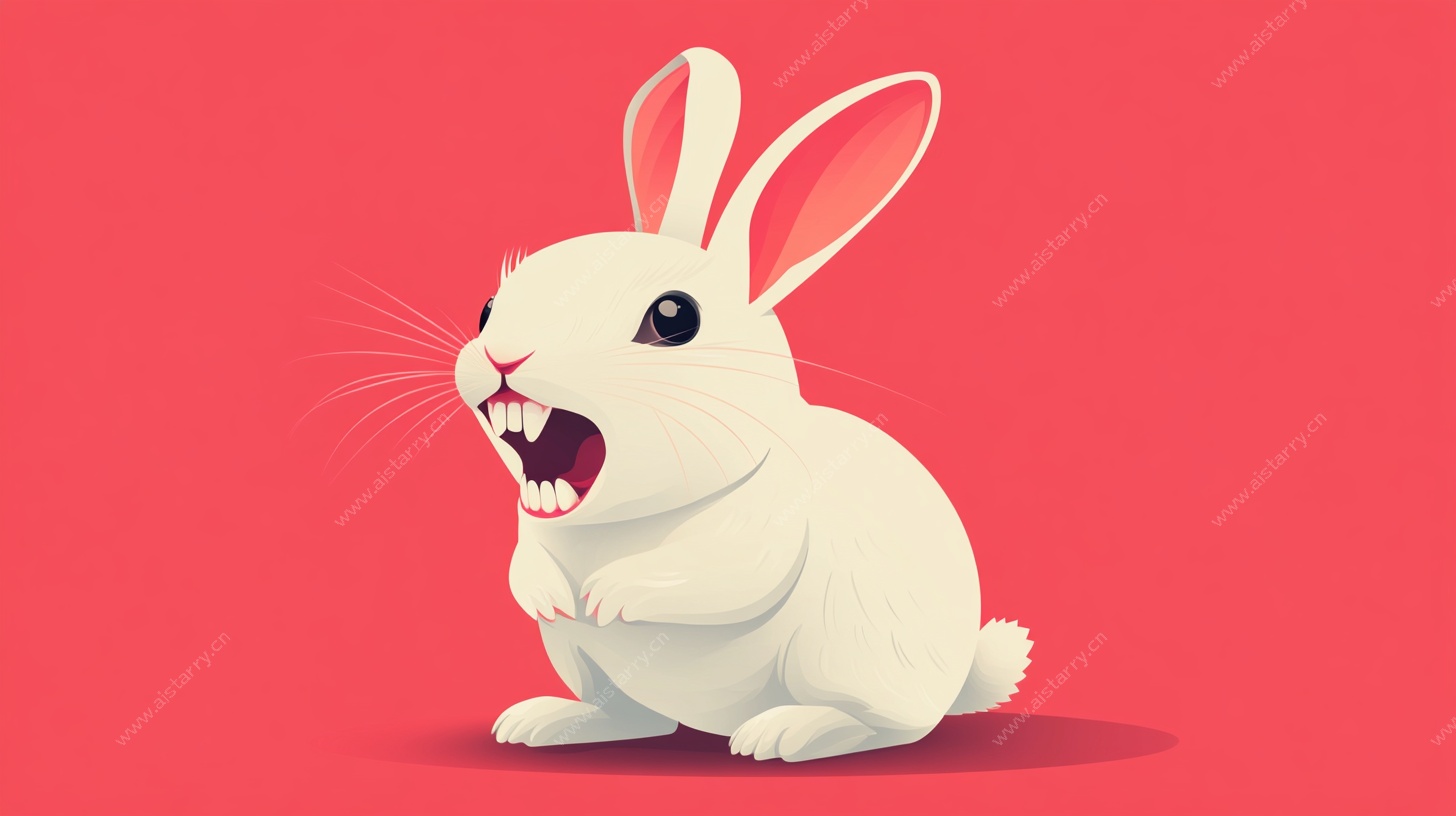 愤怒白兔插画