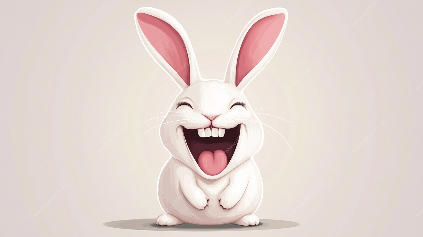 欢乐白兔卡通形象