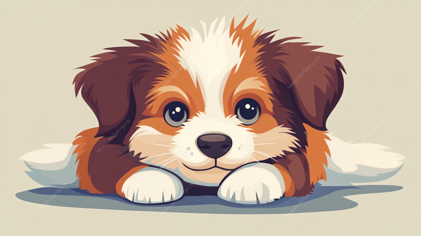 趴着的可爱小萌犬