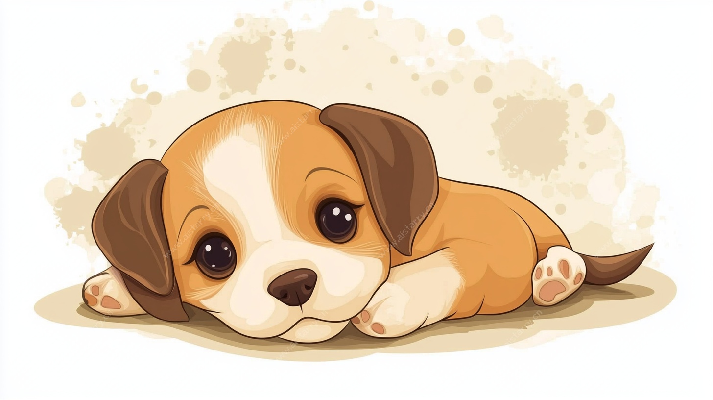 趴着的可爱小狗狗