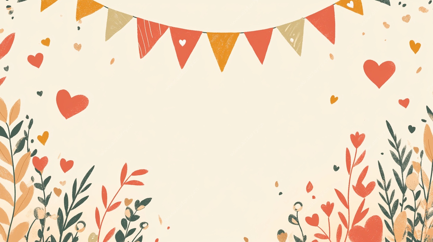 浪漫花卉爱心装饰背景图