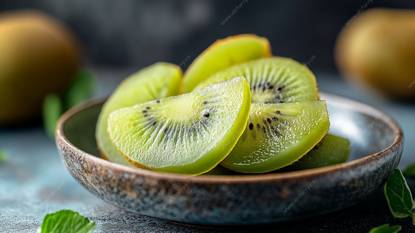 碗中鲜切猕猴桃果片